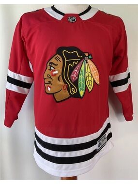 Official Chicago Blackhawks NHL Road Jersey Youth Size L/XL /Adult Small